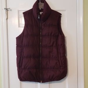 Maroon colored Puffy Maternity Vest